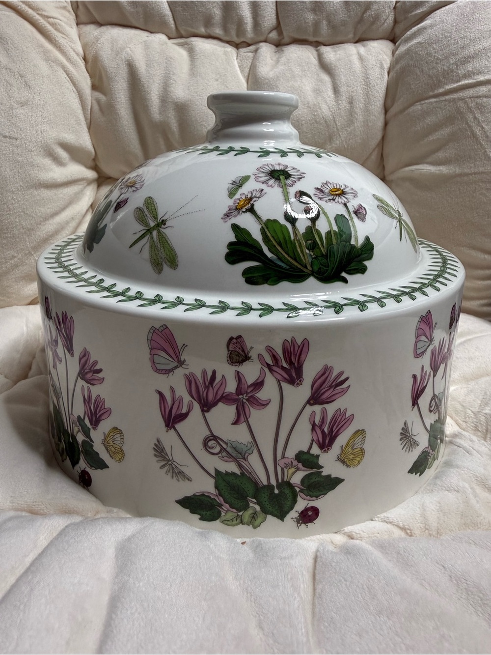 Portmeirion Botanic Garden Christmas Rose Helleborus Cheese Dome 8'' ONLY LID